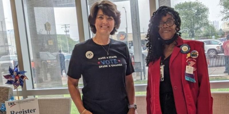 Angie Dunlap with AFGE VP Frances Bruce