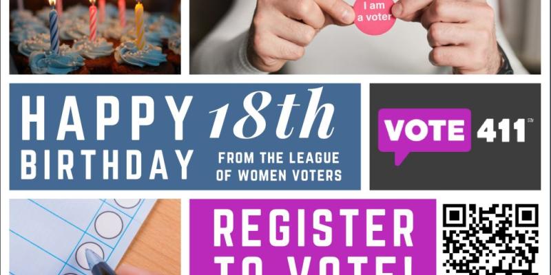 Birthday Postcard for 18-year-olds to encourage them to vote