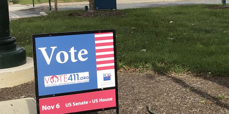 vote sign at the Christiansburg post office vote sign by the Christiansburg post office