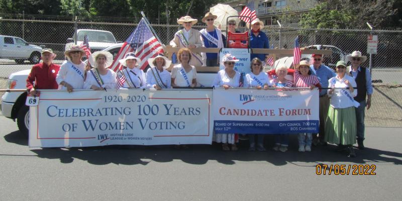 LWV Mother Lode Members attend a Parade Event