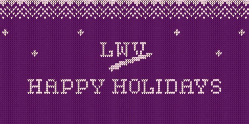 LWV Happy Holidays knitting stitches purple