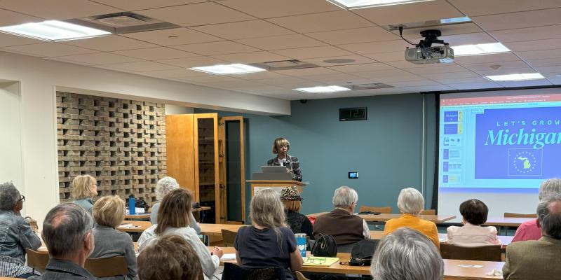 Shirley Stancato, at the Oakland County League of Women Voters, june 10, 2024