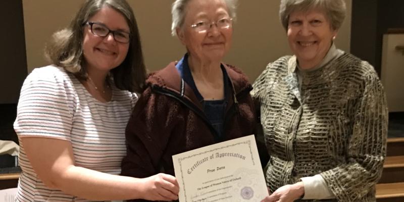 Prue Dana is honored for her many years of service