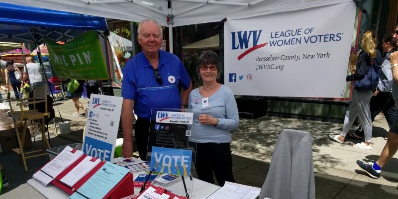 voter registration at the Troy Farmers Market