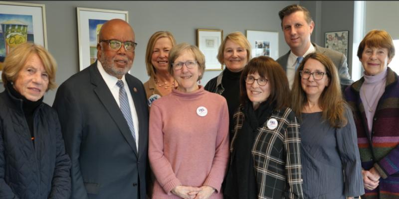 LWV members with Bernie Thompsen and Seth Magaziner