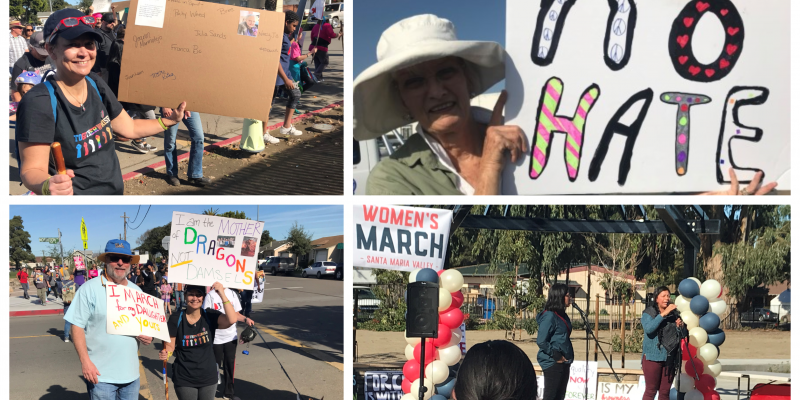 Collage of League marchers - Women's March 2020