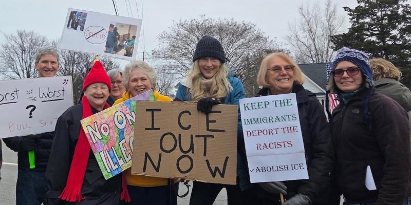 Federal Immigration Enforcement Has Gone Too Far; LWV Columbia members protest ICE 