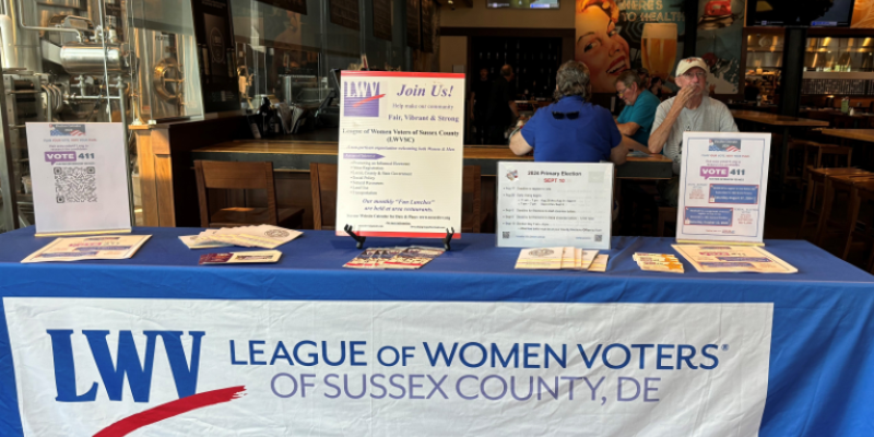 Sussex LWV setup for Iron Hill Fundraiser