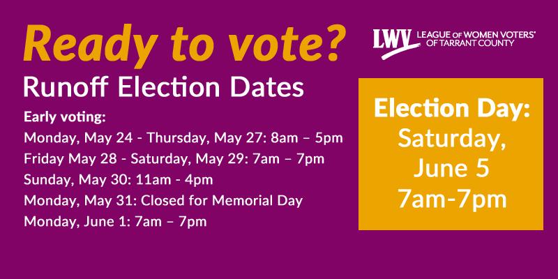 June 5, 2021 runoff election dates