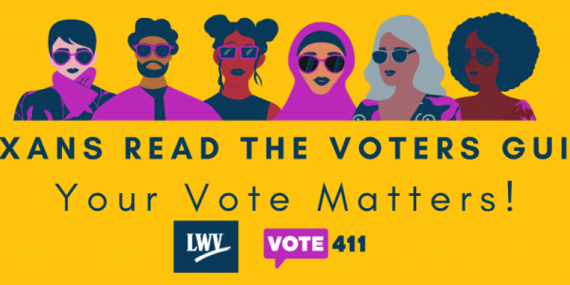 Texans Read the voters guide. Graphic