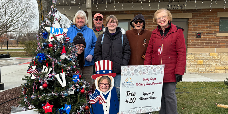 Decorating Tree for Warrenville Holly Days