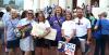 Leaguers at rally