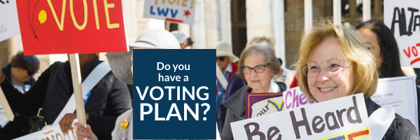 Do you have a voting plan photo of women holding signs