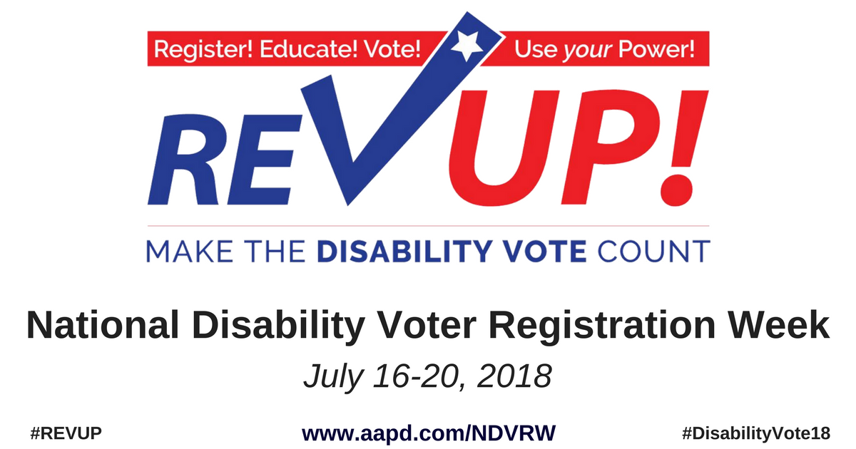 Rev Up National Disability Registration Week graphic