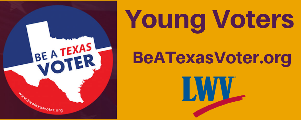 Promote the Be a Texas Voter curriculum Graphic Young Voters Beatexasvoter.org