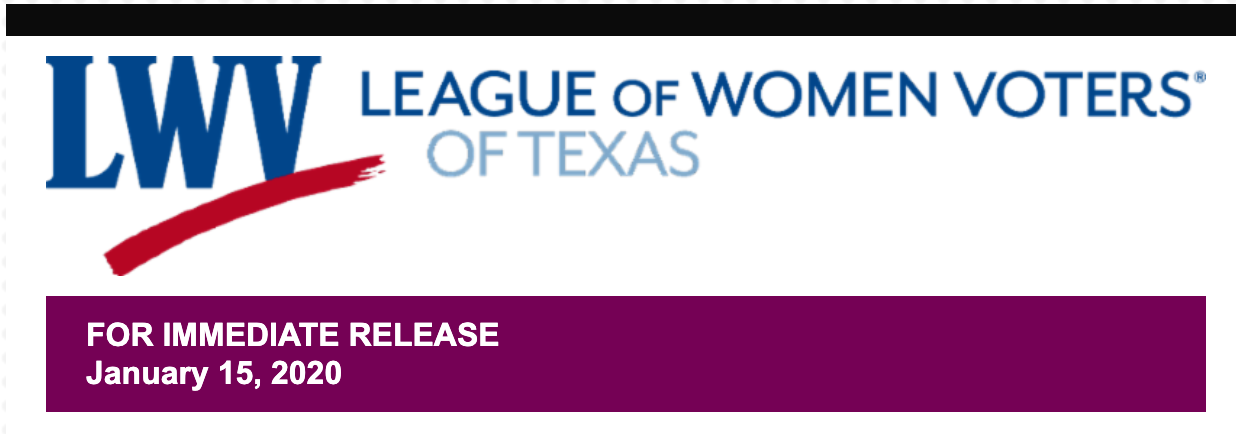 LWV Texas logo with date