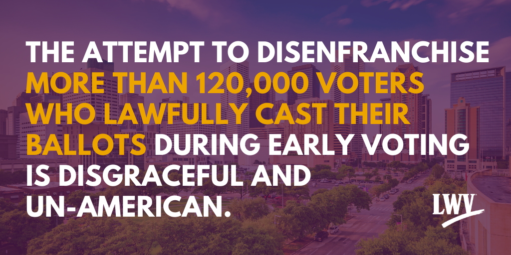 The attempt to disenfranchise more than 120,000 voters is..