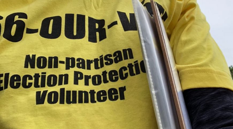 Volunteer for Election Protection Election Protection tshirt "866 OURVOTE"