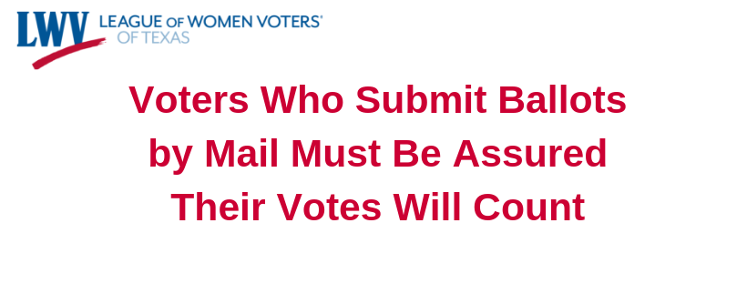 Graphic with Voters Who Submit Ballots by Mail Must Be Assured Their Votes Will Count