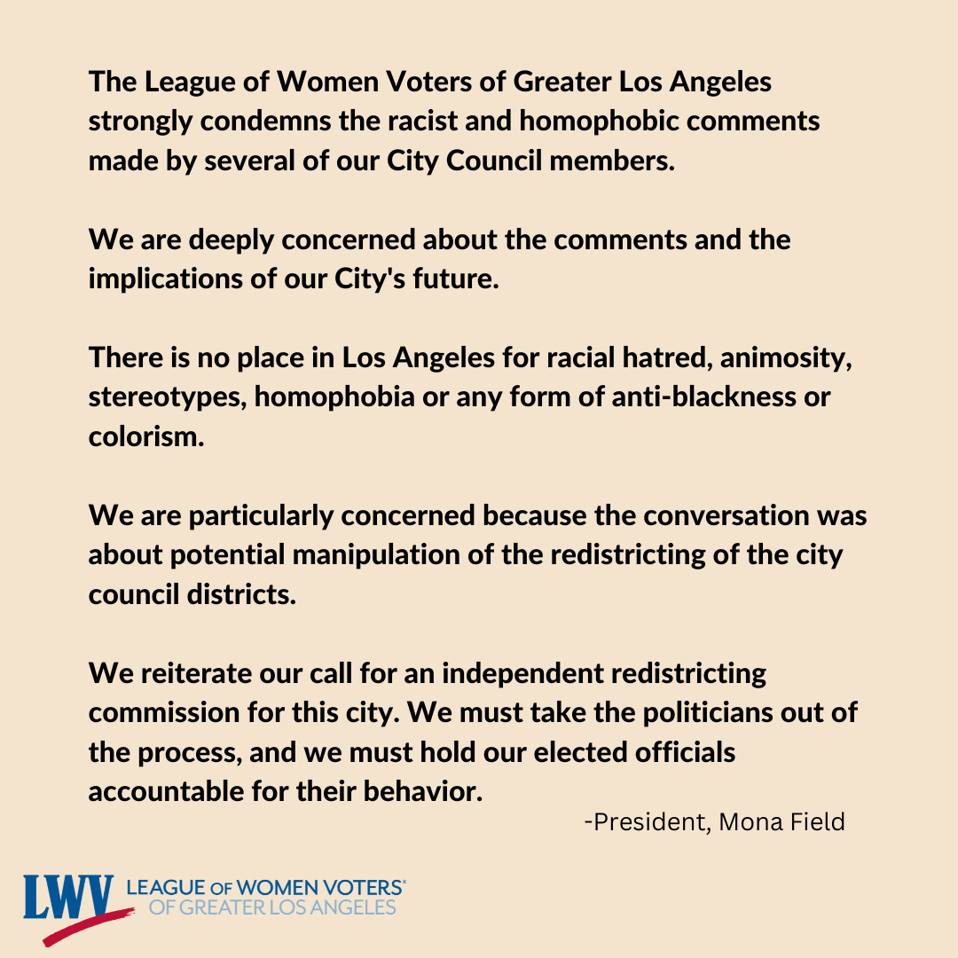 Statement of LWVGLAA