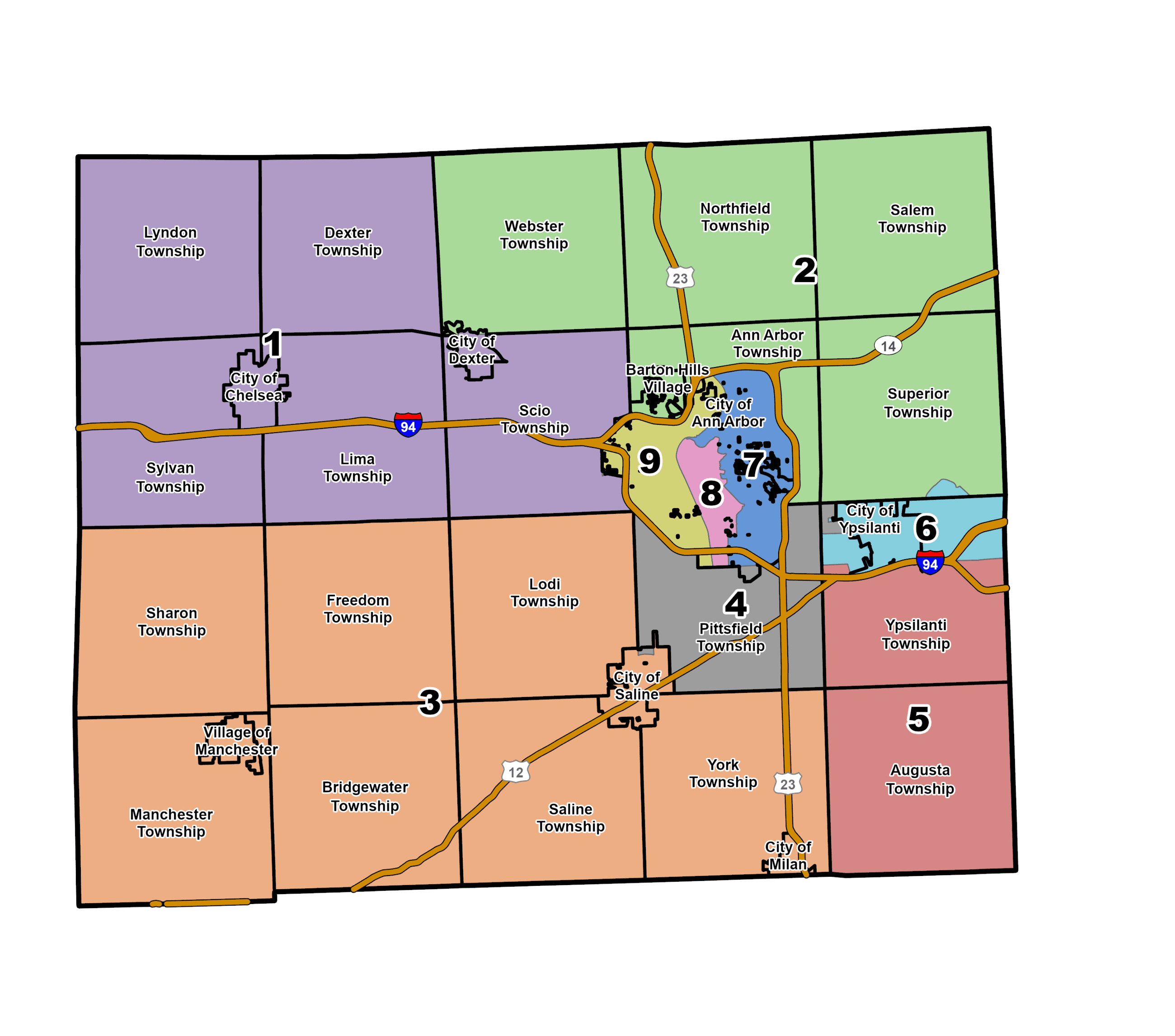 Washtenaw County 2010 districts