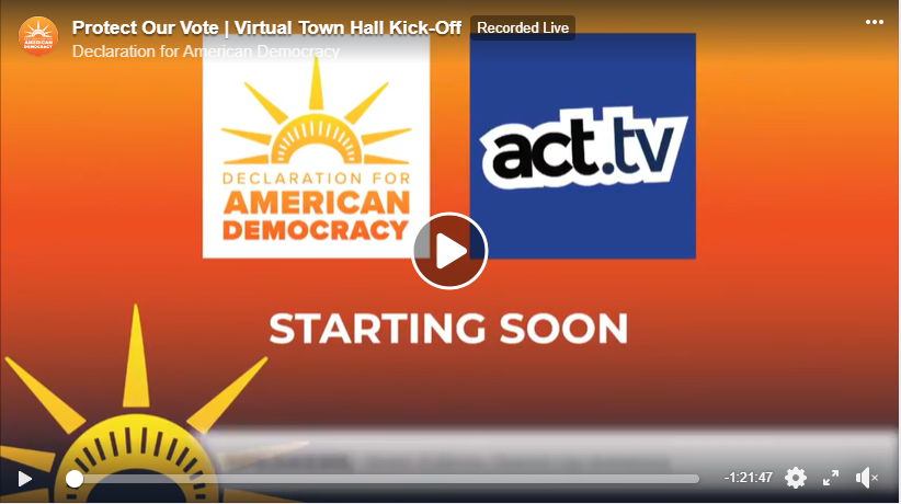 Protect Our Vote Virtual Town Hall video still