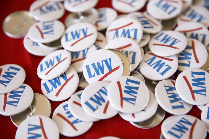 League of Women Voters buttons Large number of LWV buttons