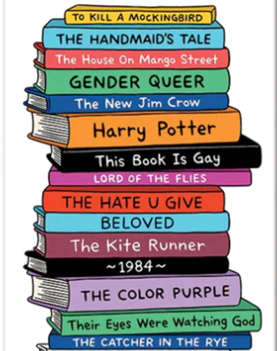 stack of Banned Books