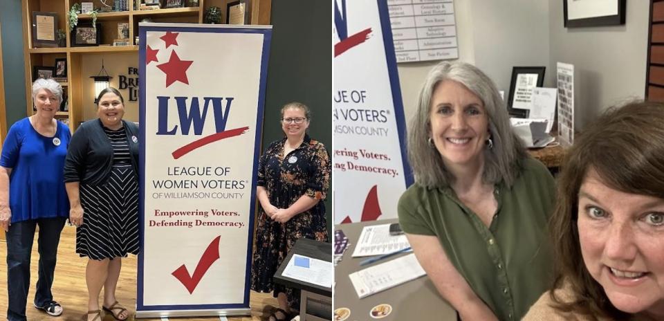 Photos of Volunteers working on National Voter Registration Day