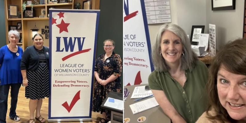 Photos of Volunteers working on National Voter Registration Day